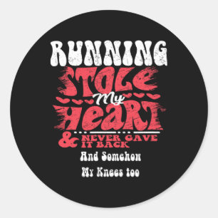 Hardlopen Staal Mijn Hart ~ Grappige Valentijnsdag Ronde Sticker