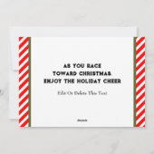 Hardlopen thema Kerstmis Feestdagenkaart (Achterkant)