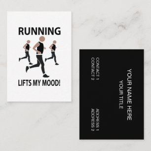 Hardlopen tilt mijn humeur op visitekaartje