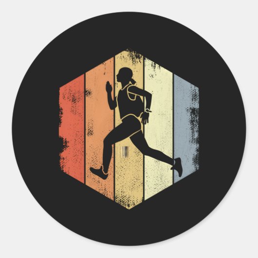 Hardlopen Triatlete Jogging Ronde Sticker (Voorkant)