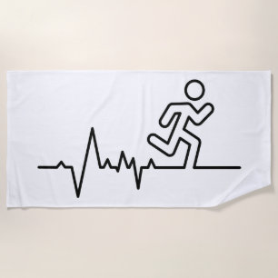 Hardlopen, triatlon of marathon sport wedstrijd. strandlaken