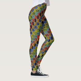 Hardlopen veelkleurige letters cool athleisure leggings