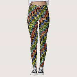 Hardlopen veelkleurige letters cool athleisure leggings