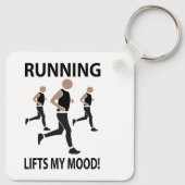 Hardlopen Verbetert Mijn Stemming Hardlopen Sleutelhanger (Achterkant)