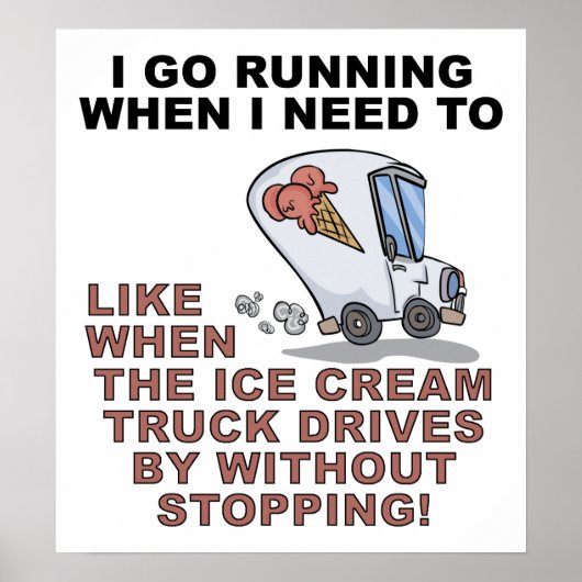 Hardlopen Voor Ijsjes Grappige Poster (Voorkant)