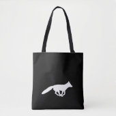 Hardlopen White Fox Silhouette Wildlife Wild Anima Tote Bag (Voorkant)