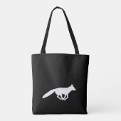 Hardlopen White Fox Silhouette Wildlife Wild Anima Tote Bag (Achterkant)