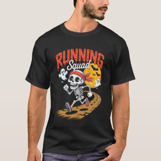 Hardlopende groep Halloween lopers Funny Skeleton  T-shirt