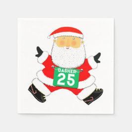 Hardlopende Kerstman Kerstvakantie Servet