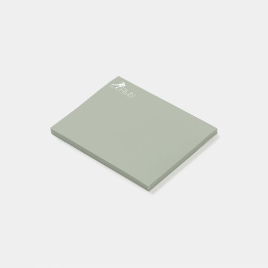 Hardlopende man post-it® notes (Schuin)