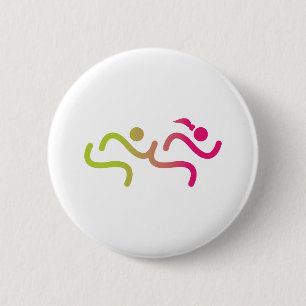 Hardlopende Meisjes Voor Altijd Ronde Button 5,7 Cm