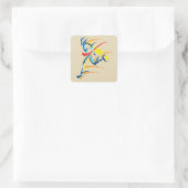 Hardlopende Renner Wedstrijd Marathon  Vierkante Sticker (Tas)