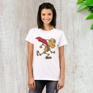 Hardlopende Robot Superheld Cartoon Karakter T-shirt