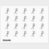 Hardlopende Stickman Ronde Sticker (Vel)