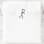 Hardlopende Stickman Ronde Sticker (Tas)