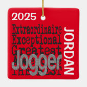 Hardloper Extraordinaire Aangepast Keramisch Ornament (Achterkant)