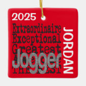 Hardloper Extraordinaire Aangepast Keramisch Ornament (Voorkant)