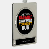Hardloper - Grappige slechte kilometer hardloop ci Verzilverd Banner Ornament (Rechts)