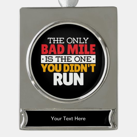 Hardloper - Grappige slechte kilometer hardloop ci Verzilverd Banner Ornament (Voorkant)