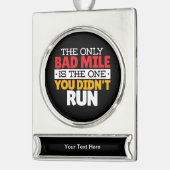 Hardloper - Grappige slechte kilometer hardloop ci Verzilverd Banner Ornament (Links)