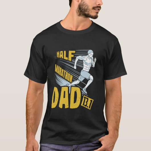 Hardloper HALF MARATHON PAPA 13.1 Lopen Grappige H T-shirt (Voorkant)