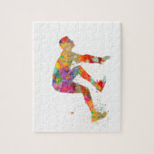 Hardloper in waterverf legpuzzel (Verticaal)