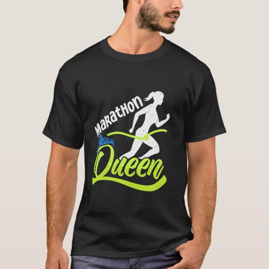 Hardloper MARATHON KONINGIN Hardlopen Grappige Mar T-shirt (Voorkant)