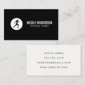 Hardloper Minimalistisch Zwart en Wit Visitekaartje (Voorkant / Achterkant)