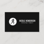 Hardloper Minimalistisch Zwart en Wit Visitekaartje (Voorkant)