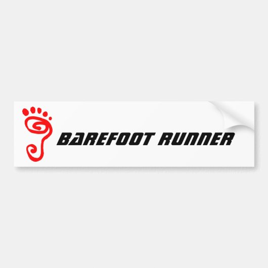 Hardloper op blote voeten bumpersticker (Voorkant)