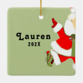 Hardlopers Kerstcadeau Keramisch Ornament (Achterkant)