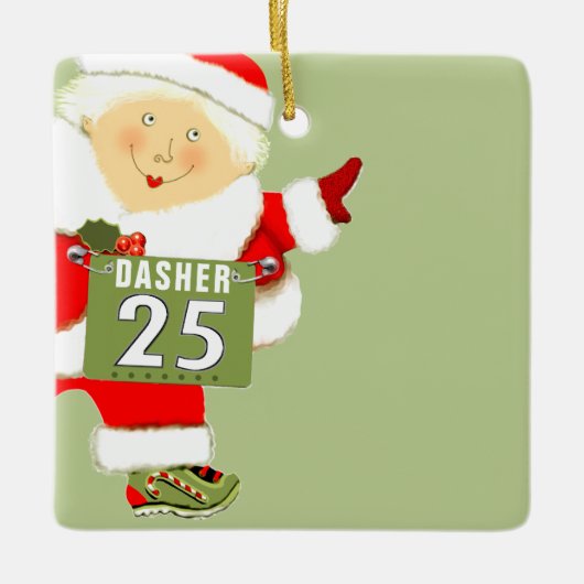 Hardlopers Kerstcadeau Keramisch Ornament (Voorkant)