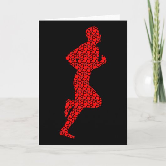 Hardlopers Valentijnsharten Liefde Runner Silhouet Kaart (Voorkant)