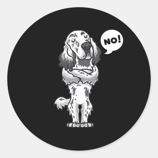 Hardnekkig Engels Setter Dog grappig Ronde Sticker (Voorkant)