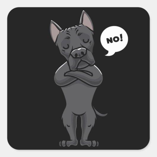 Hardnekkige Cane Corso Italiano Hond grappig Vierkante Sticker (Voorkant)