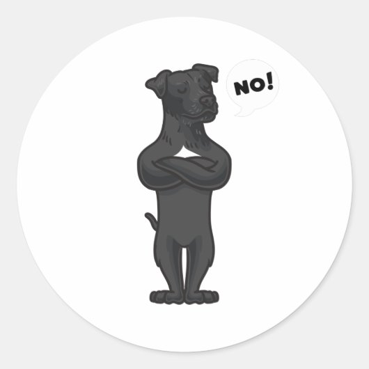 Hardnekkige Patterdale Terrier Hond grappig Ronde Sticker (Voorkant)