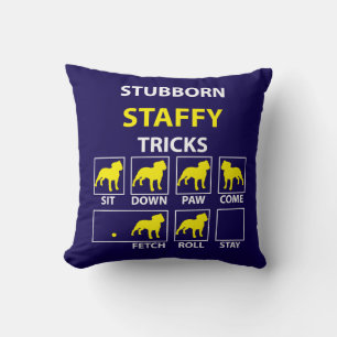 Hardnekkige Staffy Tricks Kussen