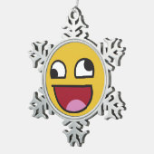 hardop uitlachen emoji tin sneeuwvlok ornament (Rechts)