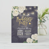 Hardrangea Flowers String Lights Bachelorette Part Kaart (Staand voorkant)
