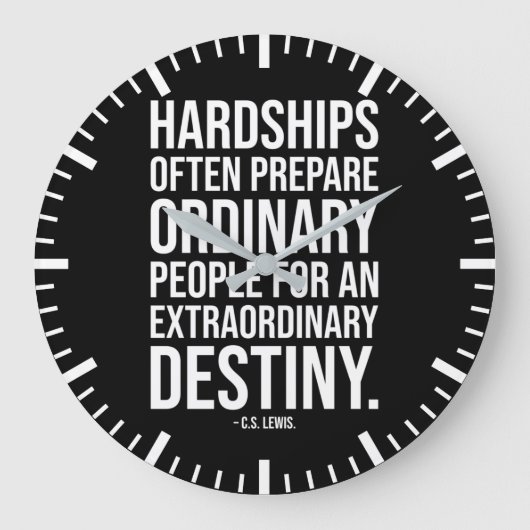 Hardships - het Motivatie Citaat van het Succes Grote Klok (Voorkant)