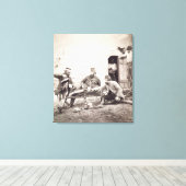Hardships in het kamp (Kolonel Lowe en Captains B) Canvas Afdruk (Insitu (Houten vloer))