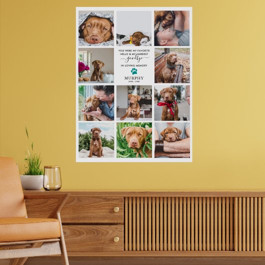 Hardste Afscheid | Huisdier-herdenking 11 Foto Col Poster (Woonkamer 2)