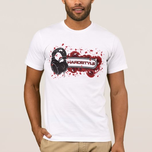 Hardstyle hoofdtelefoon t-shirt (Voorkant)