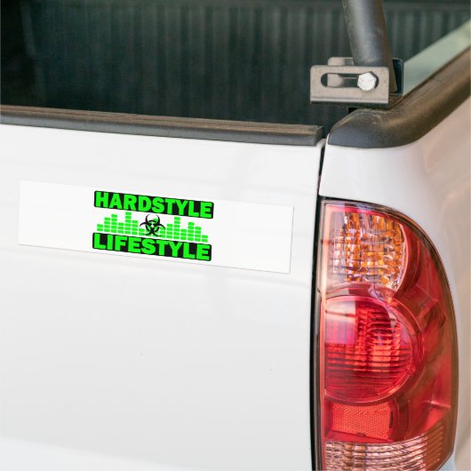 Hardstyle lifestyle gevaarlijk en tempo design bumpersticker (Op Truck)
