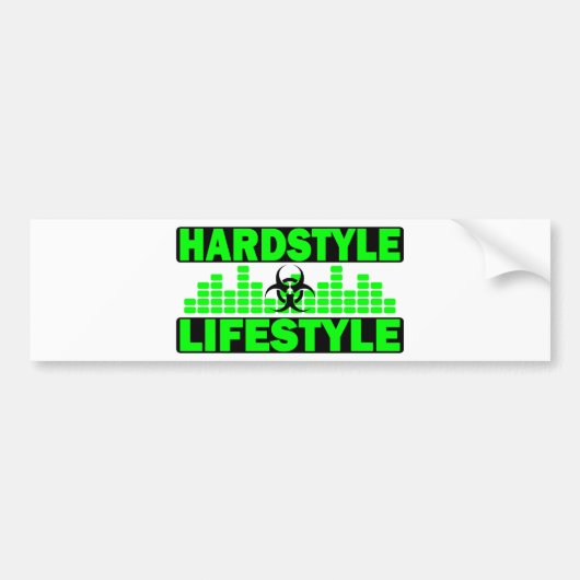 Hardstyle lifestyle gevaarlijk en tempo design bumpersticker (Voorkant)