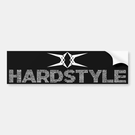 Hardstyle = My Style - Names In Hardstyle Bumpersticker (Voorkant)