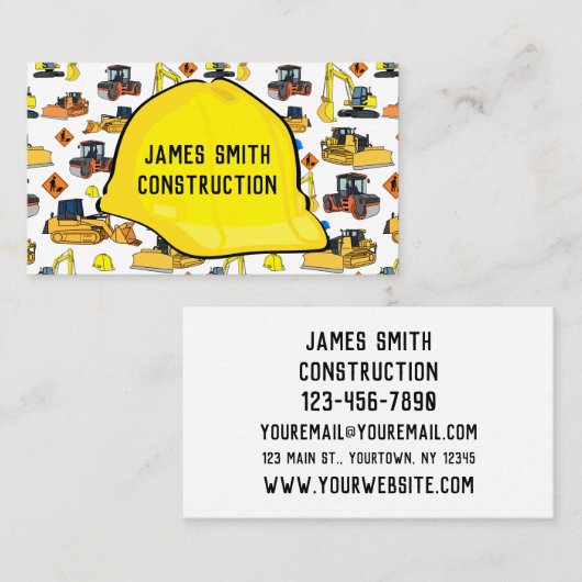 Hardtakkataannemer voor bouwvoertuigen visitekaartje (Voorkant / Achterkant)