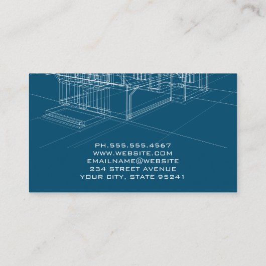 Hardware | Blauwe afdrukschema's | architect Visitekaartje (Achterkant)
