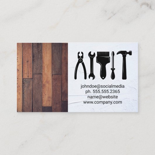 Hardware Carpentry Hand-tools | Hout Spackle Visitekaartje (Achterkant)