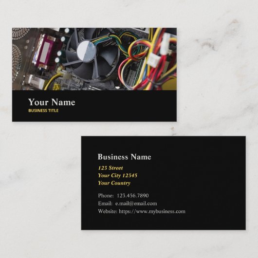 Hardware Engineer IT Specialist Visitekaartje (Voorkant / Achterkant)